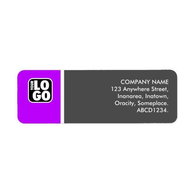 Two Tone - Purple and Grey Return Address Label (Front)
