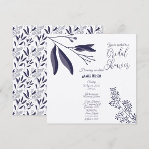 Two Tone Purple Folk Art Floral Shower Invitation