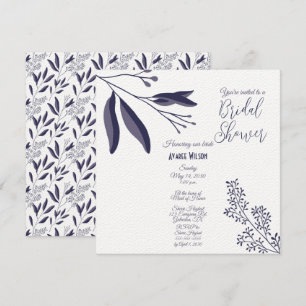Two Tone Purple Folk Art Floral Shower Invitation