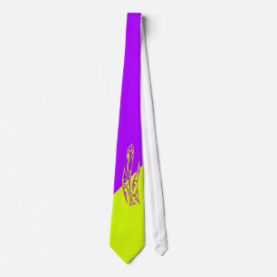 Two-tone purple & light green tie