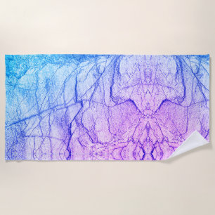 Two Tone Purple Marble Look Beach Towel