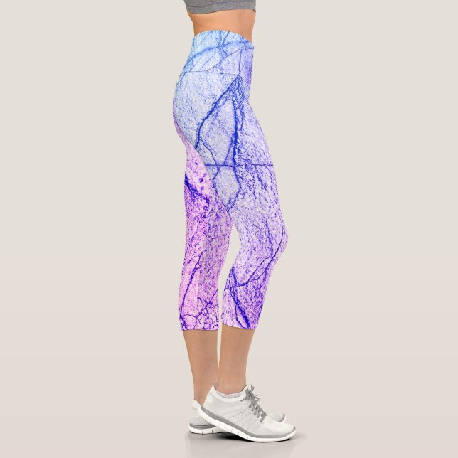  Two Tone Purple Marble Look Capri Leggings (Right)
