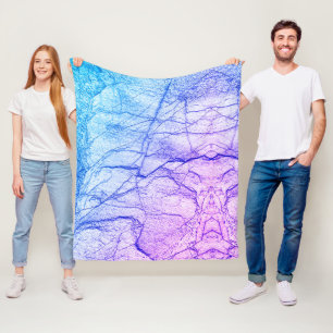  Two Tone Purple Marble Look Fleece Blanket
