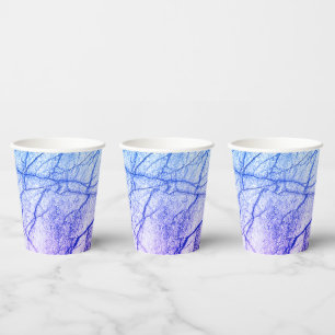 Two Tone Purple Marble Look Paper Cups