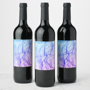 Two Tone Purple Marble Look Wine Label