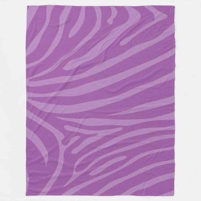 Two Tone Purple Zebra Print Fleece Blanket (Front)