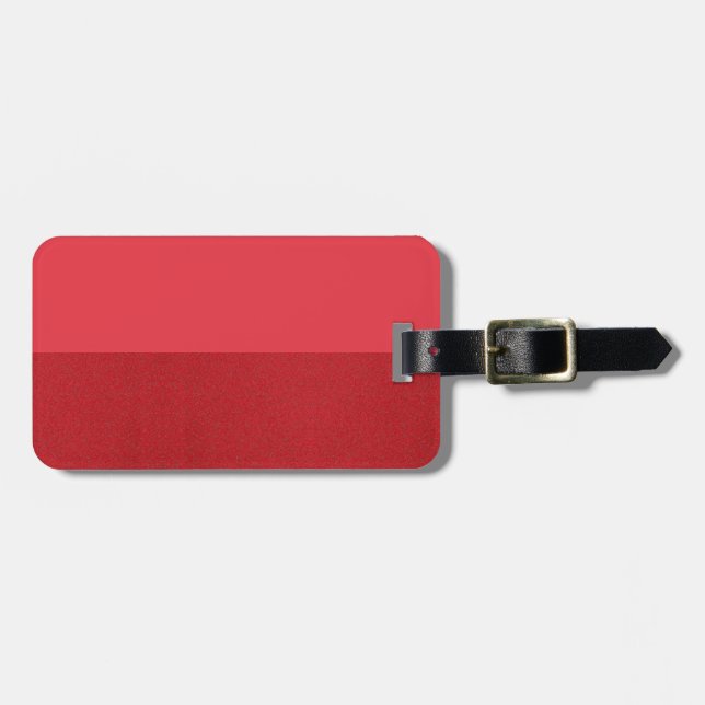 Two-Tone Red Luggage Tag (Noise Bottom Half) (Front Horizontal)