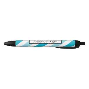 Two-tone Striped Desk Nameplate Black Ink Pen