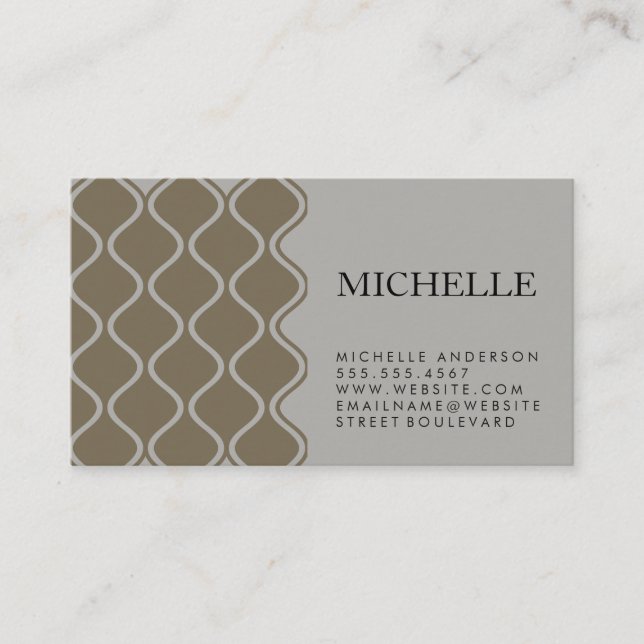 Two Tone Stylish Pattern Business Card (Front)