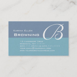 Two Tone Teal Elegant Monogram B Business Card
