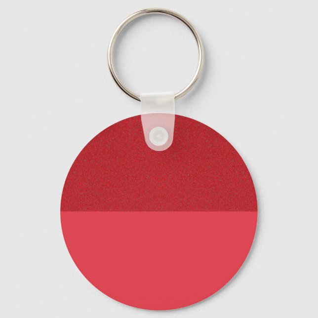 Two-Tone Tomato Red Round Keychain – Customisable (Front)