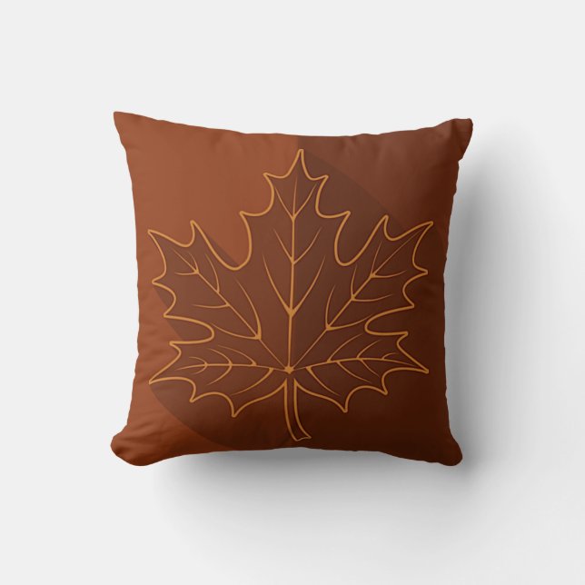 Two-tone, two -sided Maple Leaves, brown, green Cushion (Front)
