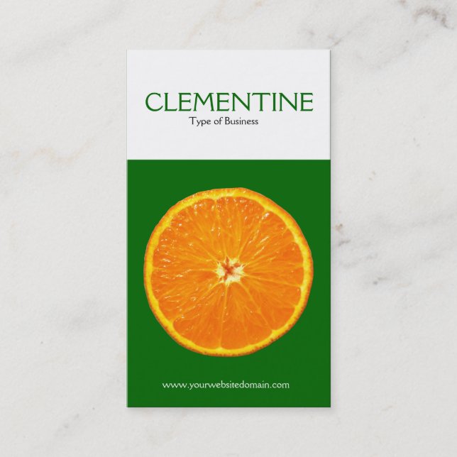 Two Tone Vertical, Clemetine Business Card (Front)