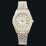 Two-Tone Vintage Clock Face Wrist Watch<br><div class="desc">Exude timeless sophistication with this two-tone vintage clock face wrist watch. Featuring a refined silver and gold-toned metal link bracelet, this timepiece beautifully showcases a classic, antique-style dial. It's the perfect accessory for those who appreciate old-world elegance blended with modern durability. Whether worn as a professional everyday watch or a...</div>