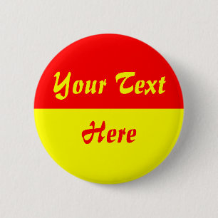 Two Tone - Yellow Lower Half 6 Cm Round Badge