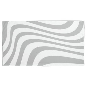 Two tone zebra pattern grey and beige modern chic pillowcase