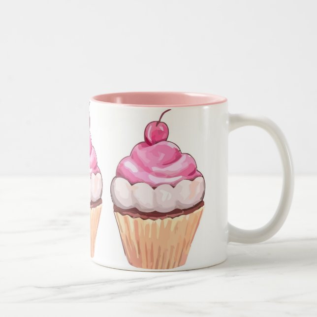 TWO-TONED CUPCAKE COFFEE & TEA MUGS - KITCHEN GIFT (Right)