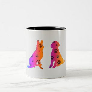 Two toned dogs coffee mug. Two-Tone coffee mug