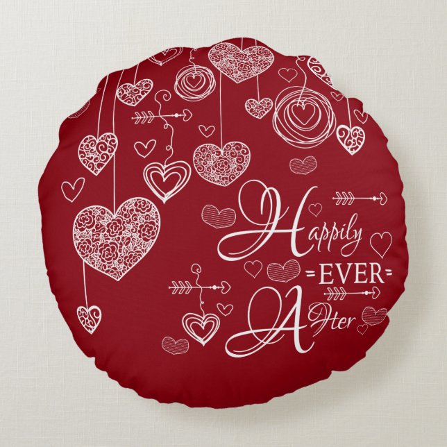 Two Toned Happlily Ever After Throw Pillow (Back)