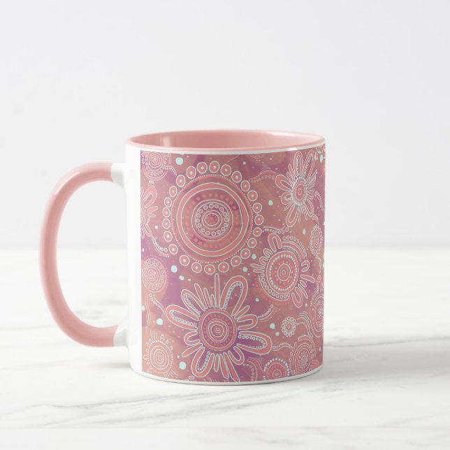 Two Toned Indigenous Art Mug "Connections" (Left)