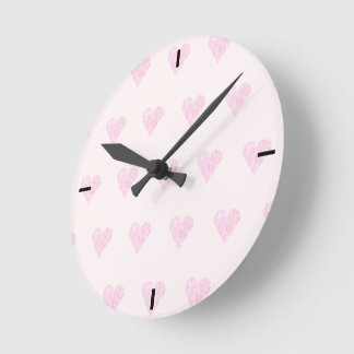 Two toned Love Heart Round Clock