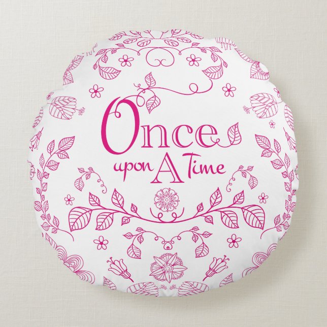 Two Toned Once Upon A Time Throw Pillow (Front)