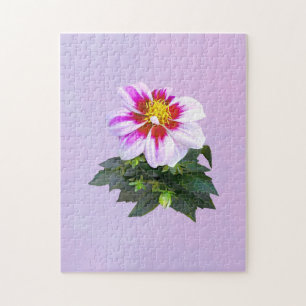 Two-Toned Pink Dahlia Jigsaw Puzzle