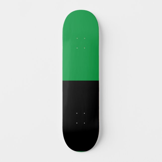 Two Toned Split Colour Half Black and Half Green Skateboard (Front)