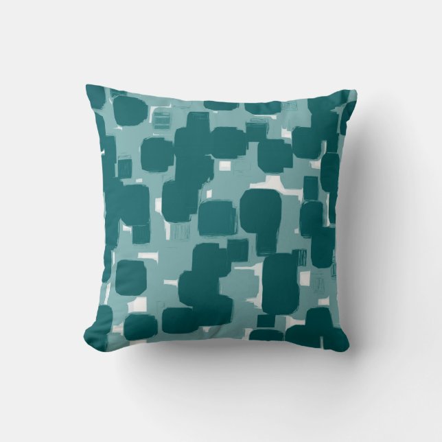 Two TonedModern Stylish Pink Teal Abstract Pattern Cushion (Front)
