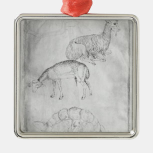 Two tortoises, goat and sheep metal tree decoration