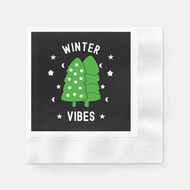 Two Trees Winter Vibes Napkin (Front)