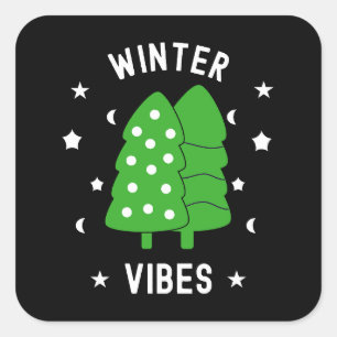 Two Trees Winter Vibes Square Sticker