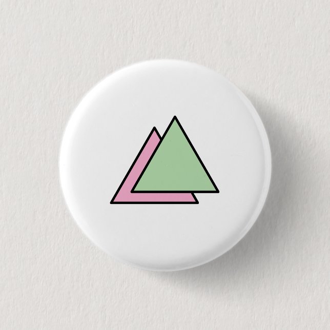 Two triangle chain 3 cm round badge (Front)