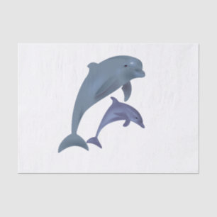 Two Tropical dolphins jumping beside each other Tissue Paper