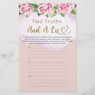 Two Truths And A Lie Girl Baby Shower