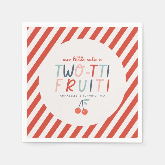 Two-tti Fruiti 2nd Birthday Party Cute Napkin (Front)