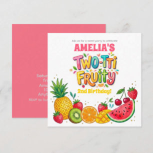 Two-tti Fruity 2nd Birthday Party Invitation