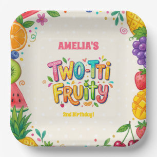 Two-tti Fruity 2nd Birthday Party Paper Plate