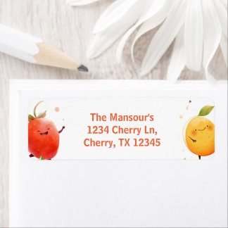 Two-tti Fruity 2nd Birthday Party  Return Address Label