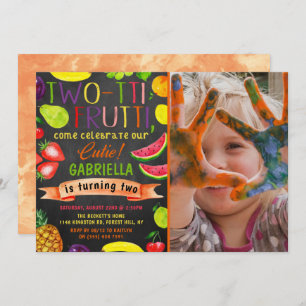 Two-tti Frutti 2nd Birthday Photo Invitation