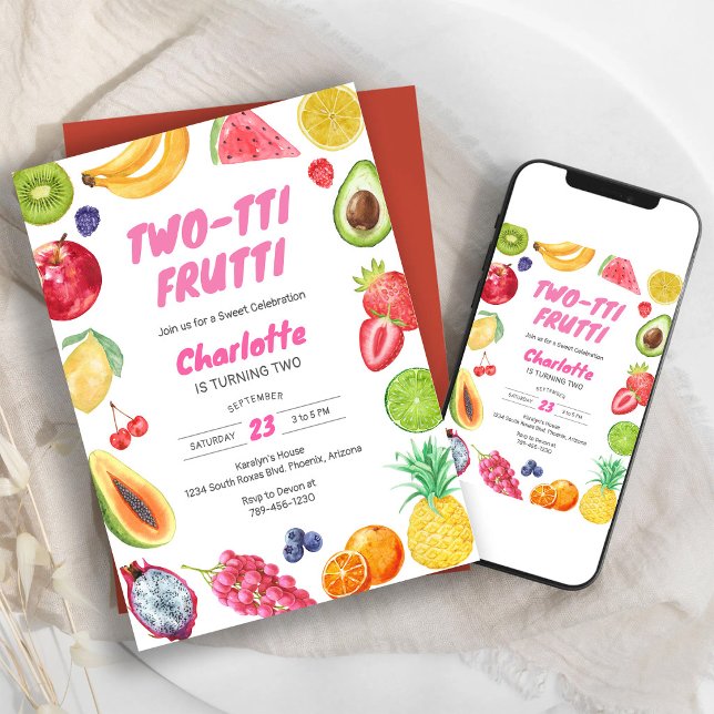 Two-tti Frutti Birthday Invitation (Creator Uploaded)