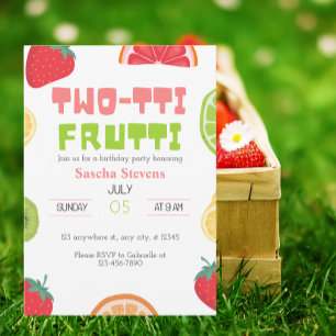Two-tti Frutti Birthday Postcard Invitation