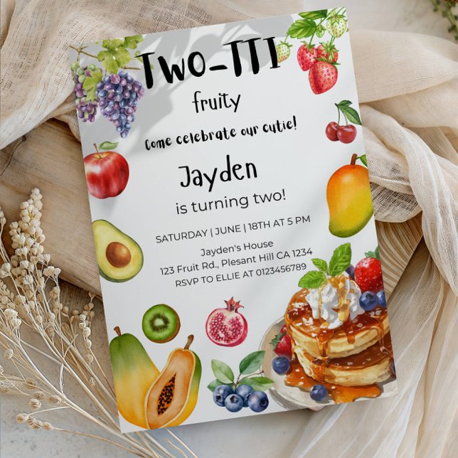 Two -TTI Frutti Boy 2nd Birthday Party Invitation (Creator Uploaded)