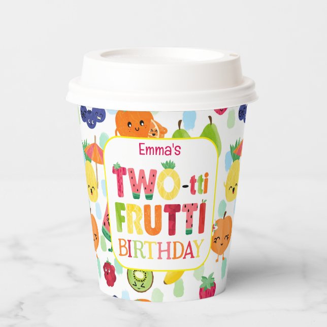 Two-tti Frutti Cutie Fruit 2nd Birthday Party Paper Cups (Front)