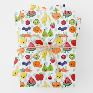 Two-tti Frutti Cutie Fruit 2nd Birthday Party Wrapping Paper Sheet