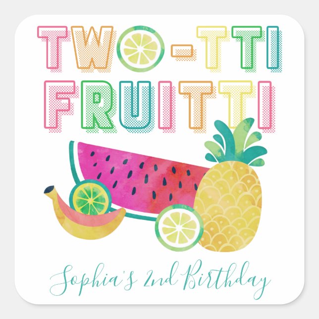Two-tti Frutti Favour Stickers (Front)