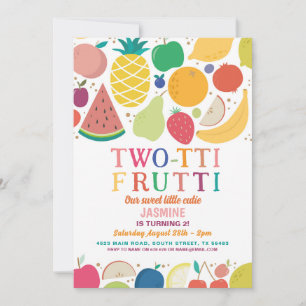 Two-tti Frutti Fruit Birthday Party 2nd Tutti  Invitation