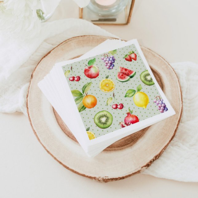 Two-tti frutti fruit pattern birthday party napkin (Creator Uploaded)