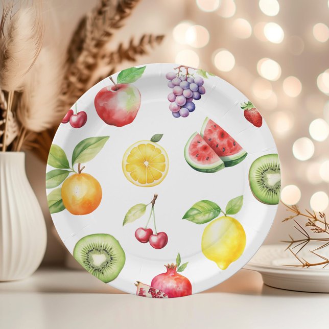Two-tti frutti fruit pattern birthday party paper plate (Creator Uploaded)