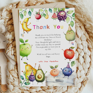 Two-tti Frutti Fruits 2nd Birthday Thank You Card